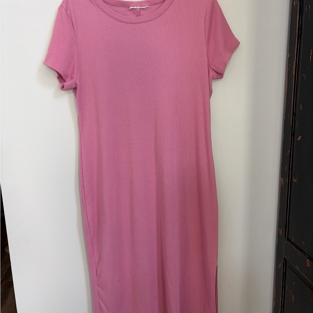 Everyday Pink Short-Sleeve Maxi Dress